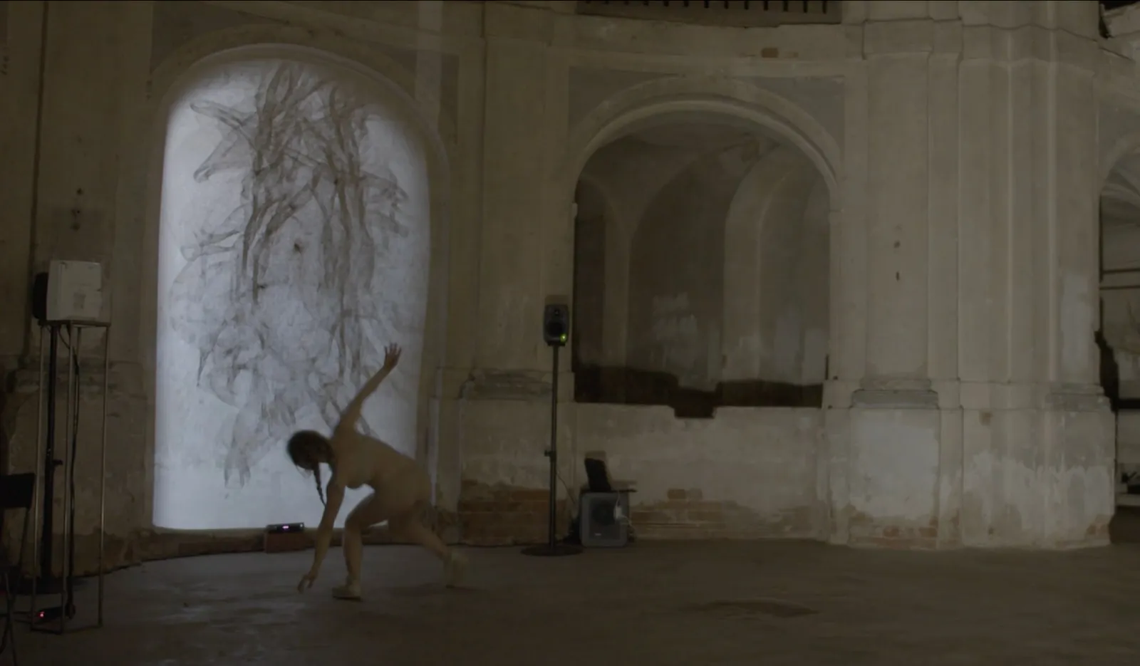 Abstract visuals generated from the dancer’s movement.