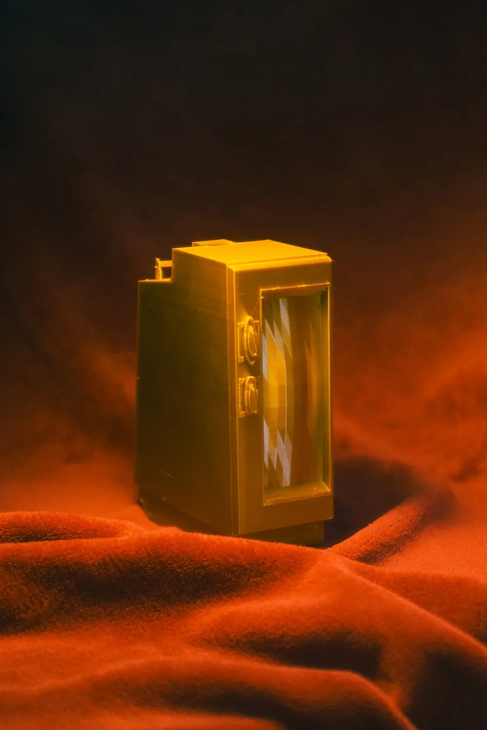 A distorted vertical television object.